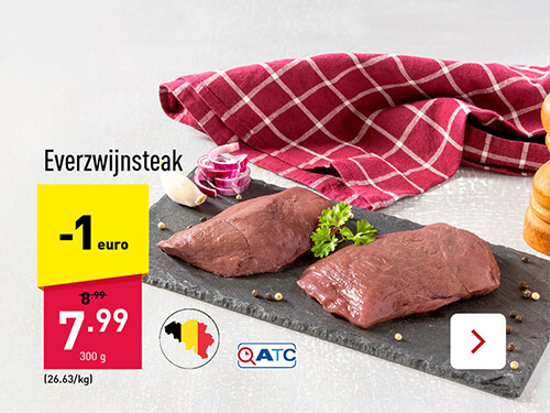 Everzwijnsteak -1 euro