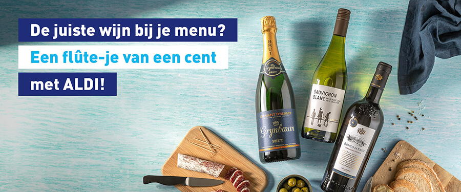 De juiste wijn bij je menu? Een flûte-je van een cent met ALDI!