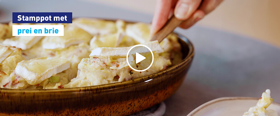 Stampppot met prei en brie