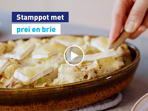 Stamppot met prei en brie