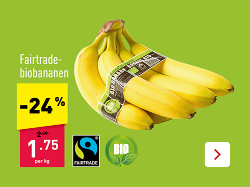 Fairtrade-biobananen -24%