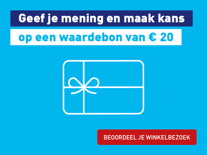 Geef je mening en maak kans op een waaardebon van € 20