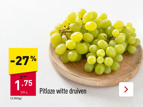 Pitloze witte druiven -27%