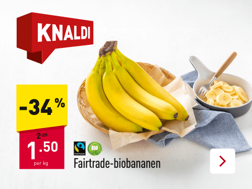 Fairtrade-biobananen - 34 %