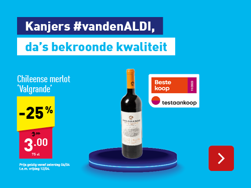 Kanjer #vandenAldi - Chileense merlot 'Valgrande'