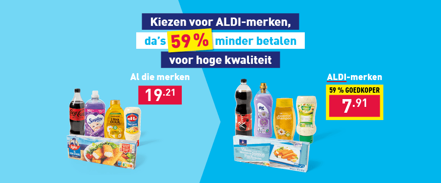 Kiezen voor ALDI-merken, da’s 59 % minder betalen voor hoge kwaliteit