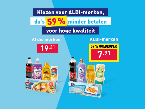 Kiezen voor ALDI-merken, da’s 59 % minder betalen voor hoge kwaliteit