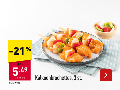 Kalkoenbrochettes, 3 st. 