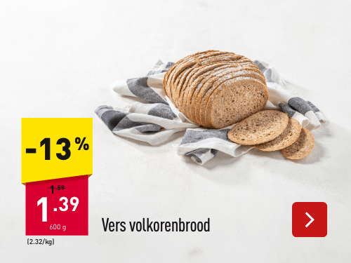 Vers volkorenbrood -13%