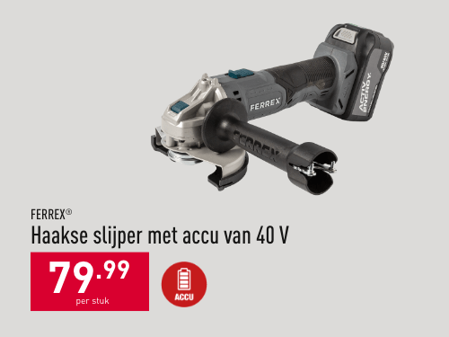 Haakse slijper met accu van 40 V*