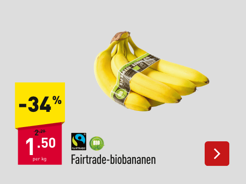 Fairtrade-biobananen - 34 %