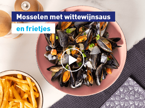 Mosselen met wittewijnsaus en frietjes