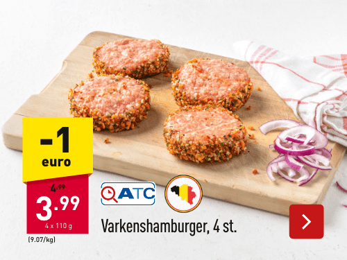 Varkenshamburger, 4 st. 