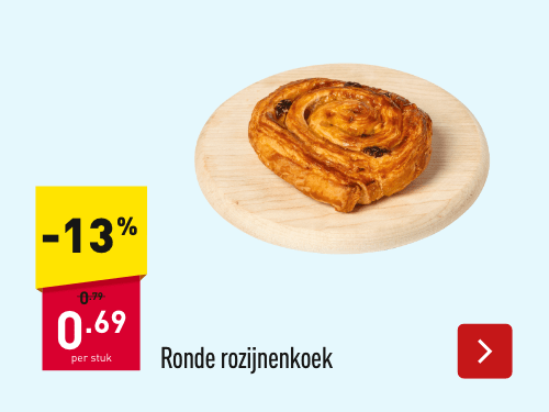 Ronde rozijnenkoek -13%