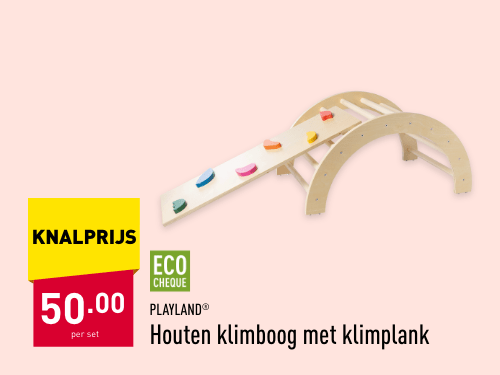 Houten klimboog met klimplank